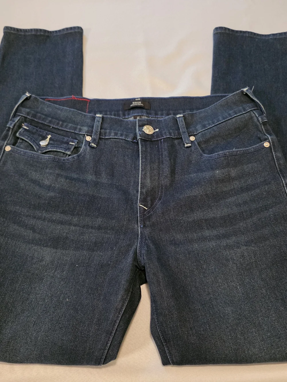 True Religion Dark Indigo Back Pocket Jeans With Flap. NWOT